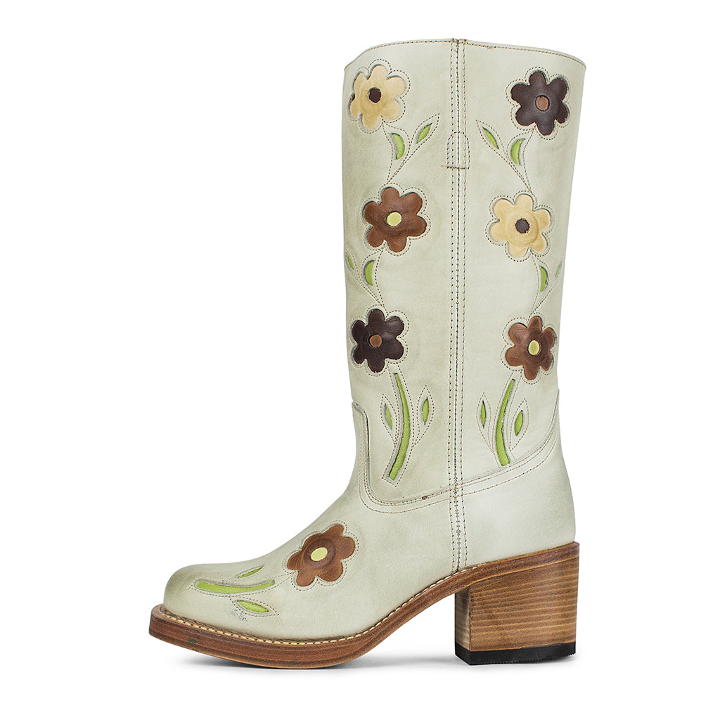 Flower Boots Beige