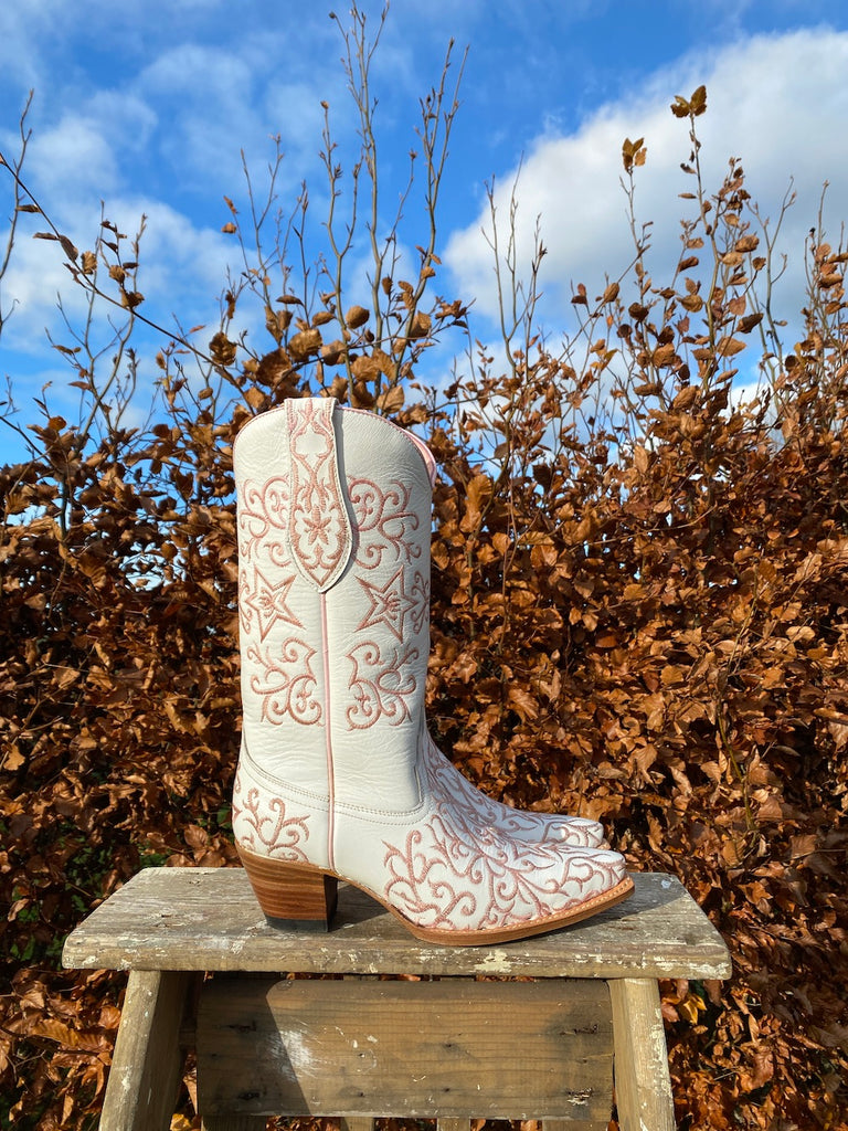 Western Boots White & Pink - Deadstock