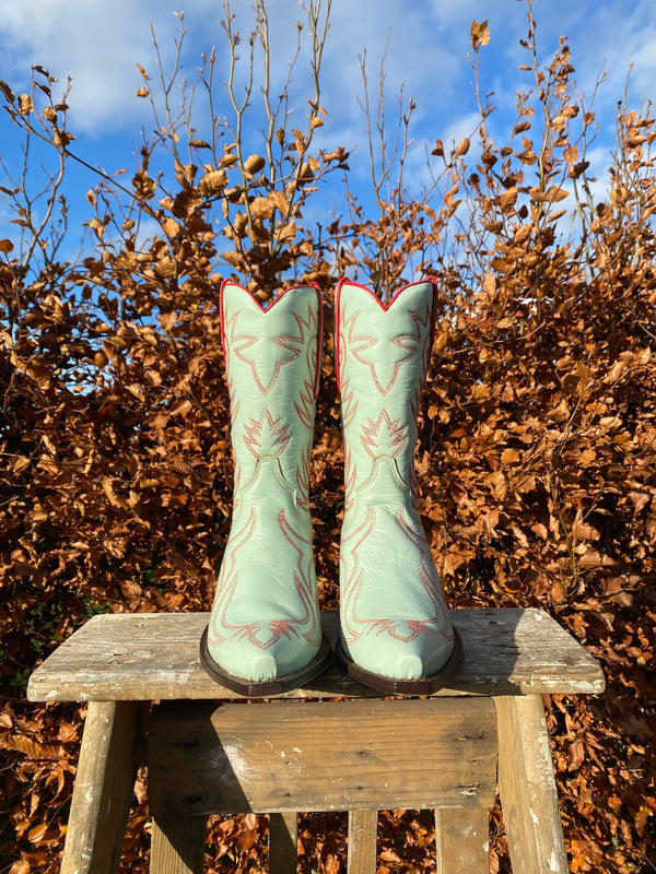 Western Boots Mint Green- Deadstock