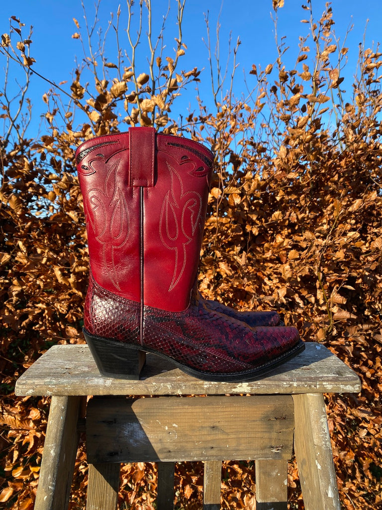 Python Red Ankle Boots -  Deadstock