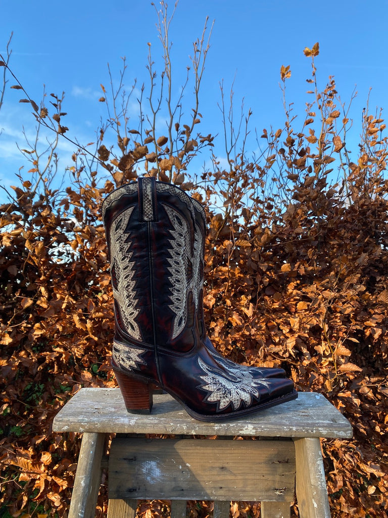 Burgundy Western Eagle Boots -  Deadstock