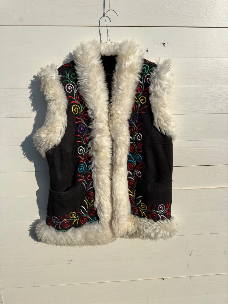 Afghan Sheepskin Waistcoat Gina