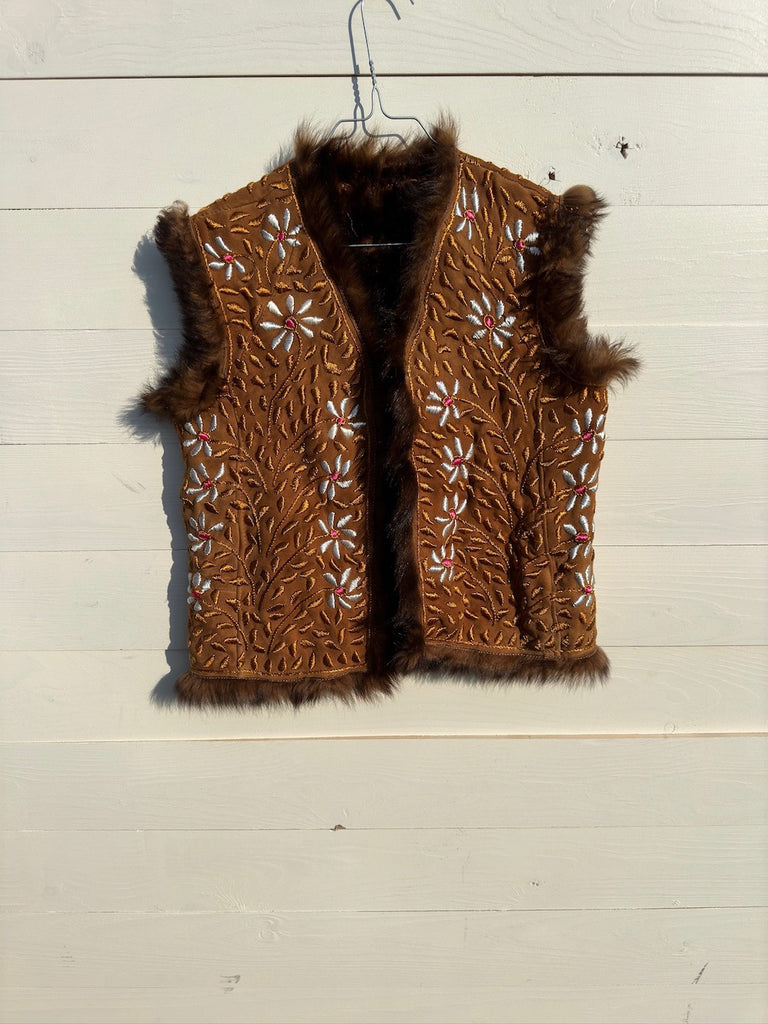 Afghan Embroidered Sheepskin Waistcoat Dellil