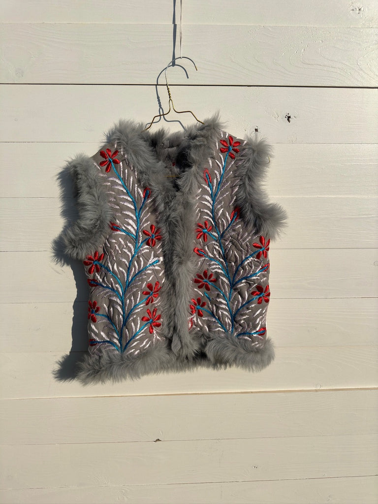 Afghan Embroidered Sheepskin Waistcoat Demma