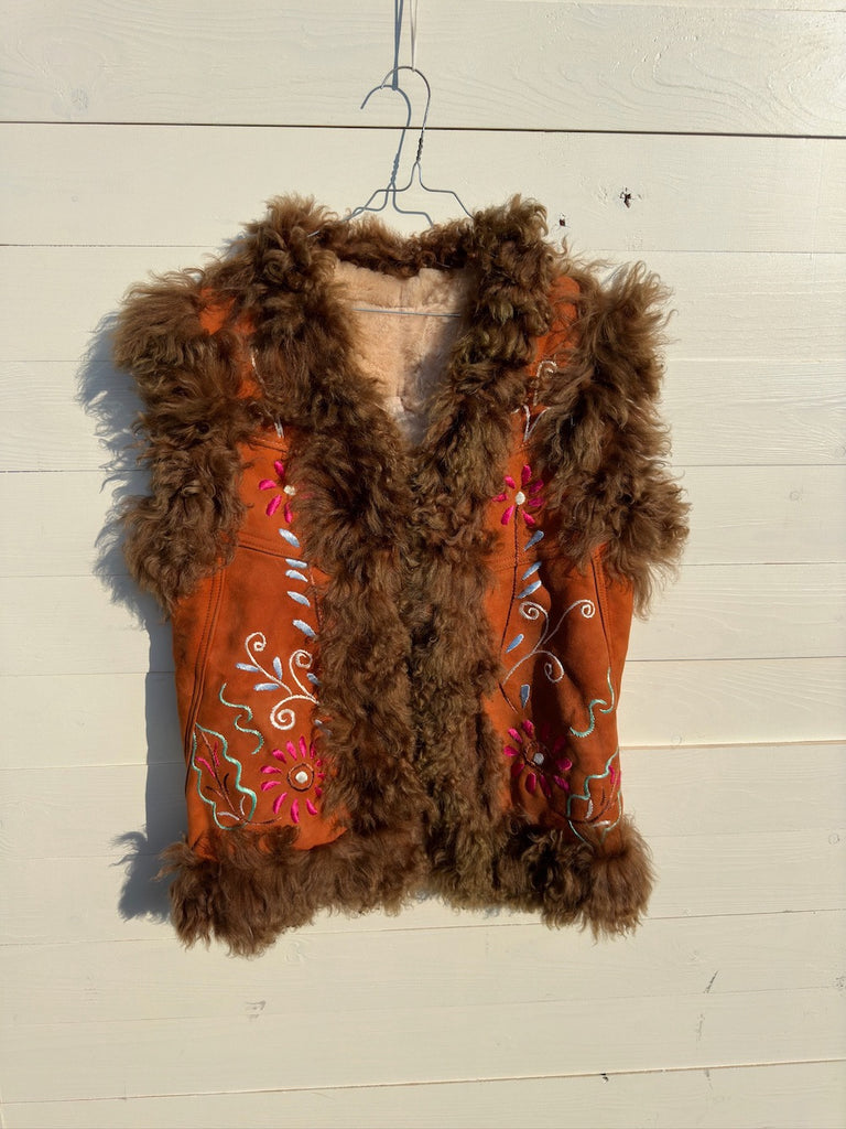 Afghan Sheepskin Waistcoat Elles