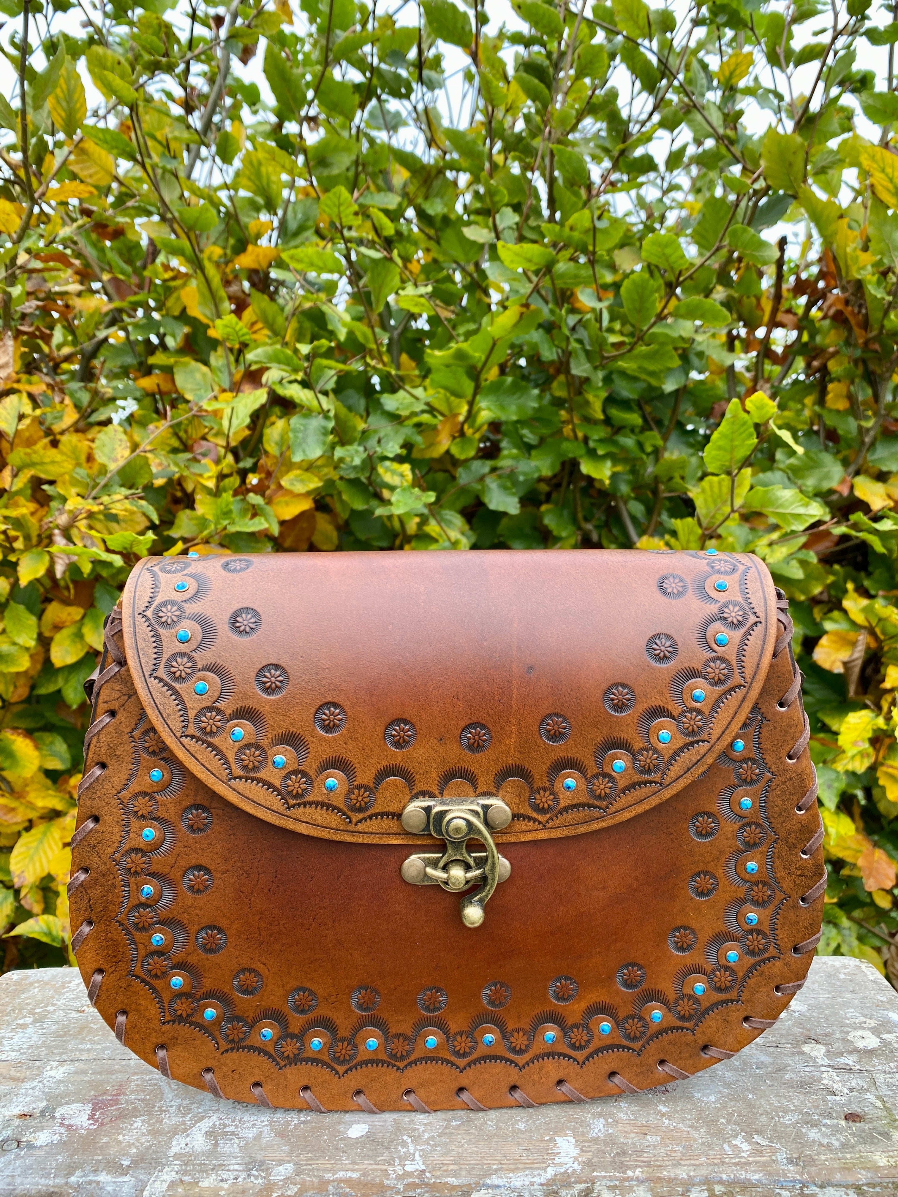 Mont-Abur vintage tooled leather rose & toreador bull purse leather  shoulder bag | Leather shoulder bag, Leather purses, Purses