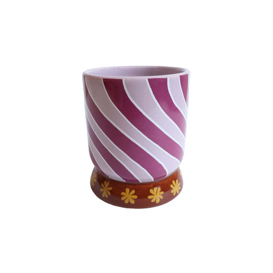 Flowerpot Striped Purple