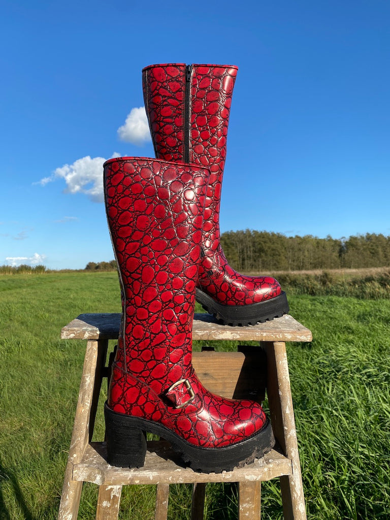 Red Platform Boots - Deadstock