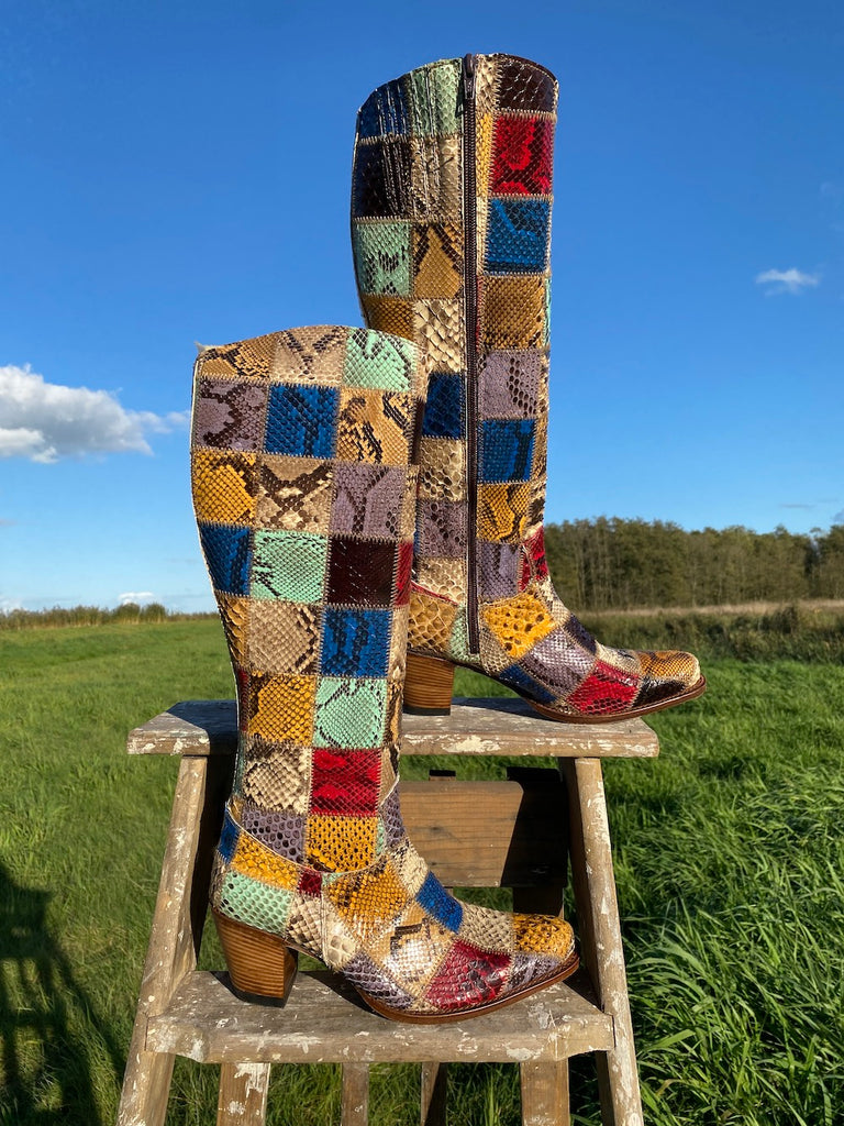 Python Patchwork Boots - Deadstock