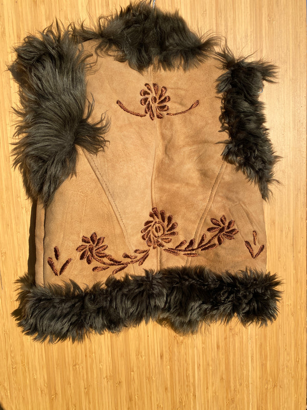 Embroidered Sheepskin Waistcoat Faisal